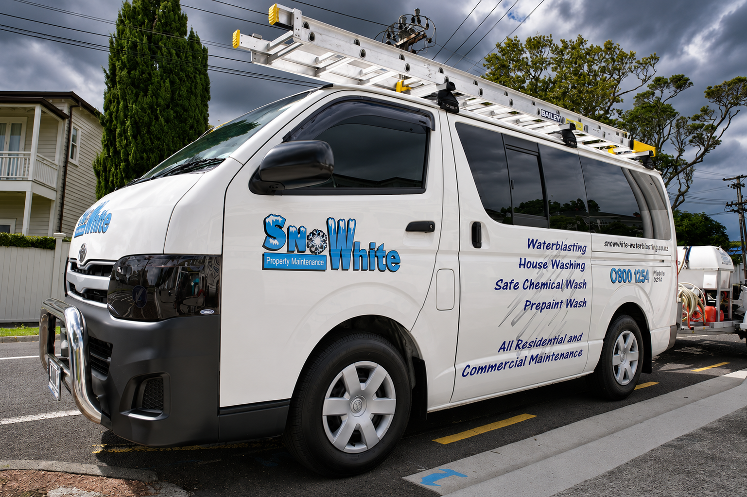 The SnoWhite Property Maintenance van, Auckland